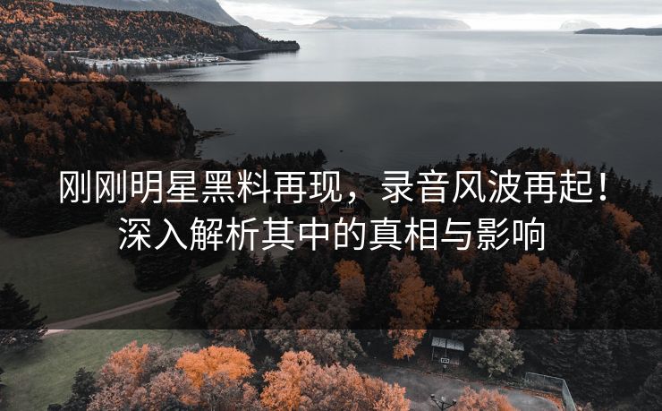 刚刚明星黑料再现，录音风波再起！深入解析其中的真相与影响